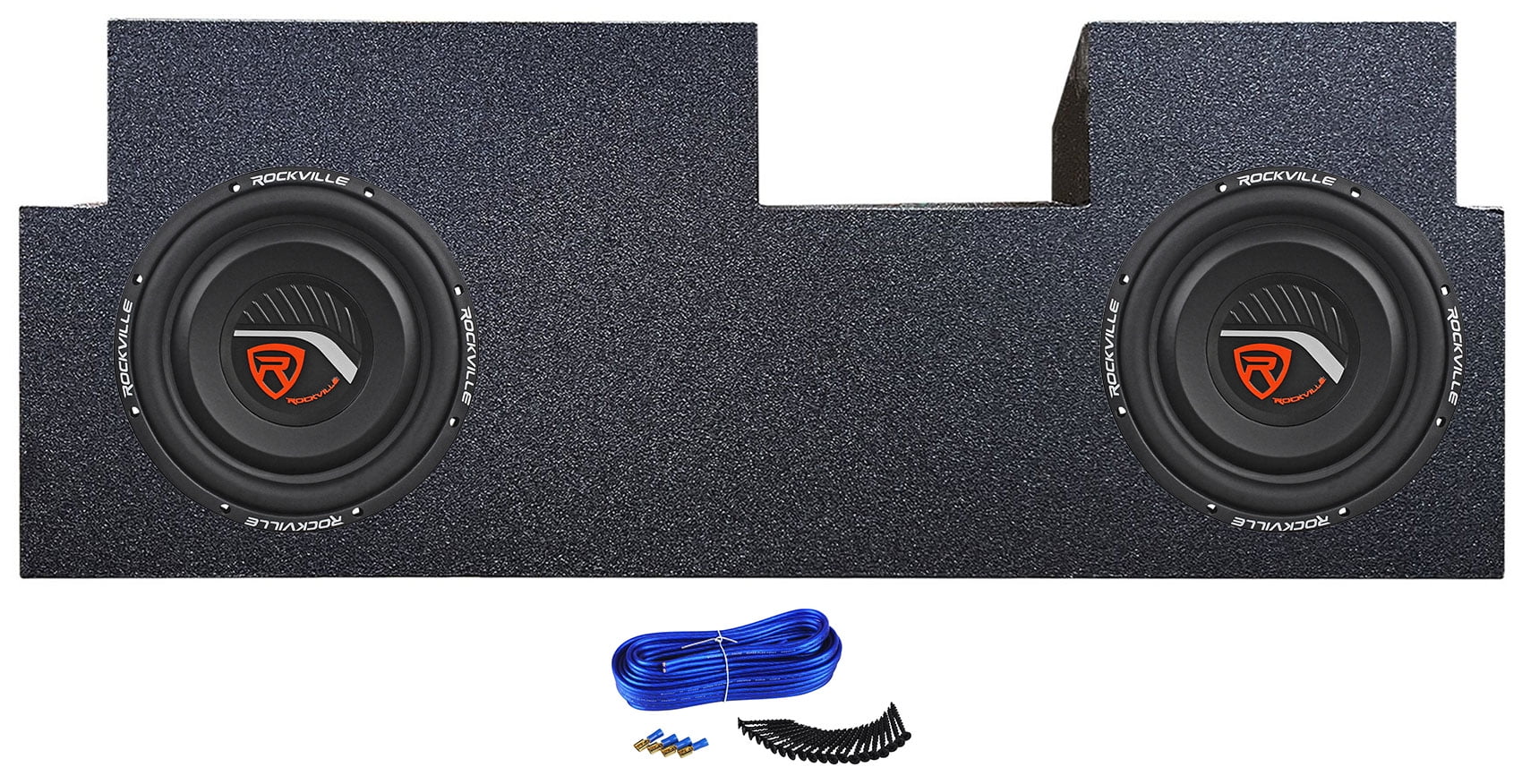 Dual 10" Rockville Subwoofers+Sub Box Enclosure Fits 2019 2023 Jeep