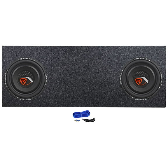 Dual 10" Rockville Subwoofers+Sub Box Fits 2022-2023 Toyota Tundra Crew Max