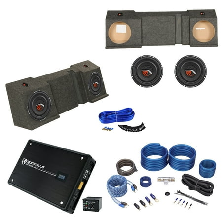 Dual 10" Sub Box+(2)Subs+Amp+Kit For 01-16 Chevy Avalanche or Cadillac Escalade