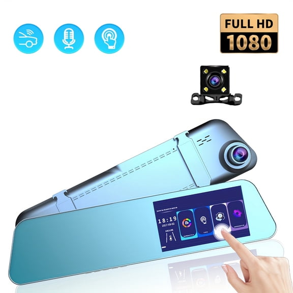 Dual 1080P Front & Rear Dash Cam, 4.79" IPS Display, Night Vision, G-Sensor, Loop Recording, 120 Wide Angle, 12-24V Car Power, Rechargeable Battery, Universal Fit