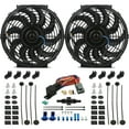 thumbnail image 1 of Dual 12-13 Inch 130w Electric Radiator Fans In-Hose Thermostat Switch Kit, 1 of 7
