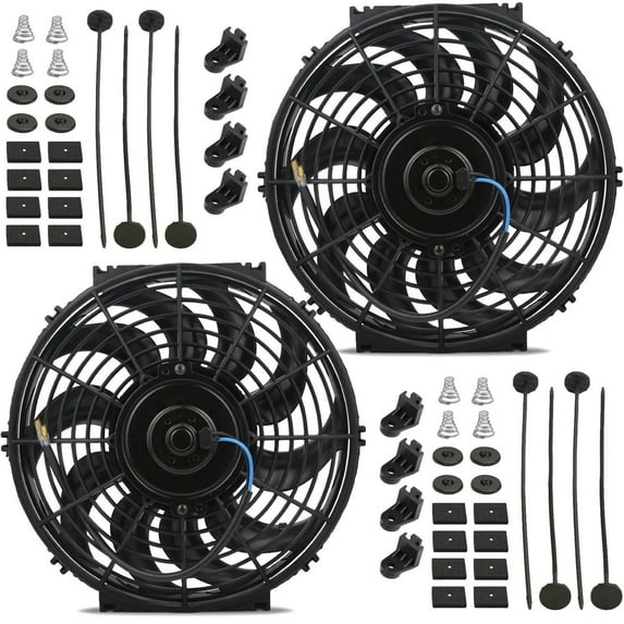 Dual 12-13 Inch 130w Motor 12 Volt Radiator Cooling Reversible Electric Fans