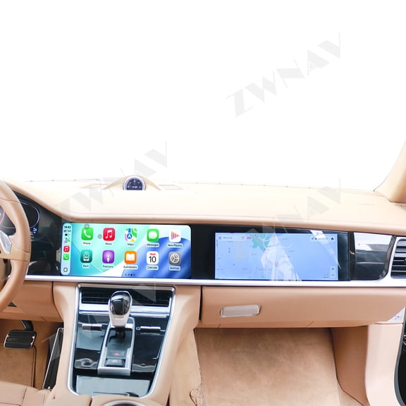 Dual 12.3" Android 13 Car Stereo with Qualcomm Chip For Porsche Panamera 2010-2016, 13-Piece Upgrade Kit, Retain Factory System, Wireless CarPlay Android Auto Bluetooth GPS Navigation