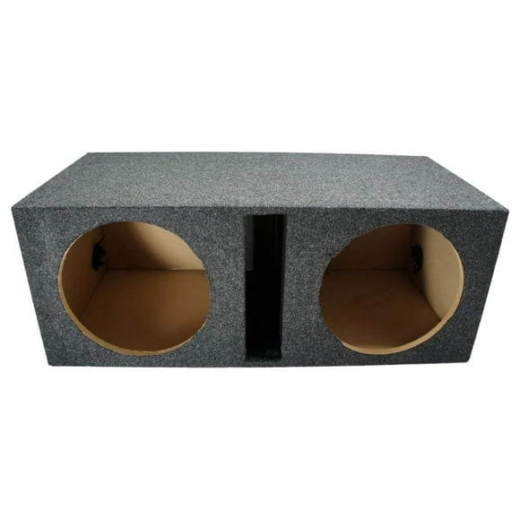 Dual 12" Sub Box Vented MDF Subwoofer Enclosure, Car Audio System, Bass Output,Grey