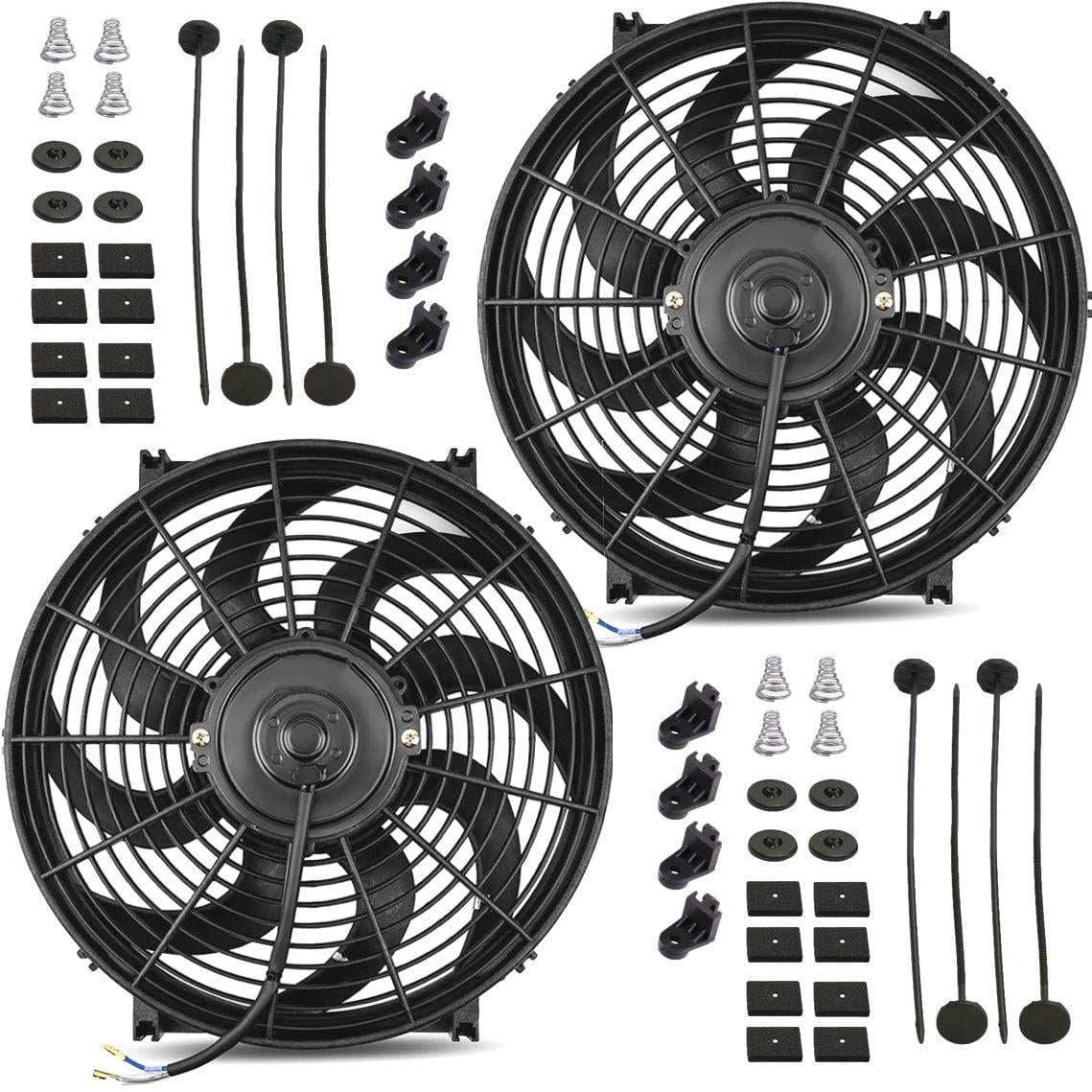 Dual 1415 Inch 130 Watt Motor Reversible Engine Radiator Electric Fans