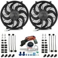 thumbnail image 1 of Dual 14-15 Inch 130w Electric Radiator Fans Adjustable Temp Controller Kit, 1 of 9