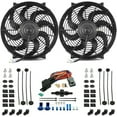 thumbnail image 1 of Dual 14-15 Inch 130w Electric Radiator Fans In-Hose Thermostat Switch Kit, 1 of 7