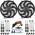 thumbnail image 1 of Dual 14-15 Inch 130w Electric Radiator Fans In-Hose Thermostat Switch Kit, 1 of 7