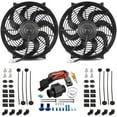 thumbnail image 1 of Dual 14-15 Inch Electric Cooling Fans Radiator In-Line Grounding Temp Switch, 1 of 9