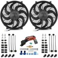 thumbnail image 1 of Dual 14-15 Inch Electric Radiator Fans Thread-In Thermostat Switch Wire Kit, 1 of 7