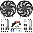 thumbnail image 1 of Dual 14-15 Inch Electric Radiator Fans Thread-In Thermostat Switch Wire Kit, 1 of 7