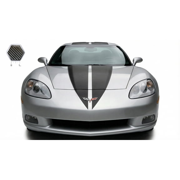 Dual 15 Racing Stripes Self Healing Vinyl fits Chevy Corvette C6 ZR1 2005 to 13