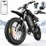 HiKeep Electric Mountain Bike for Adults, 1500W 3000W Peak Dirt E-Bike, 20 Fat Tire, 52V 40Ah Battery, 40 mph, UL2849
