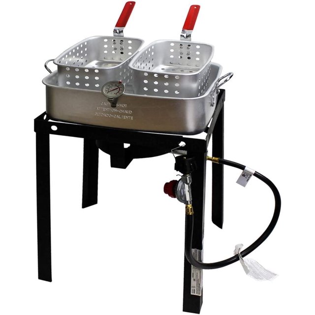 Dual 2 Basket Deep FryerPropane CookerFry Fish/Chicken Outdoor 18 QT