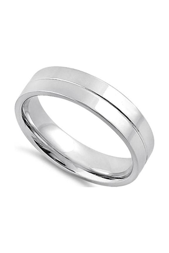 Dual 2 MM Stackable Band 925 Sterling Silver Platinum Plated Women Valentines Day Gifts Ring Jewelry
