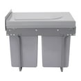 thumbnail image 1 of Dual 20L Slide-Out Trash Can Set - Under Sink Mount with Silent Rails for Waste Sorting, Grey, 1 of 20