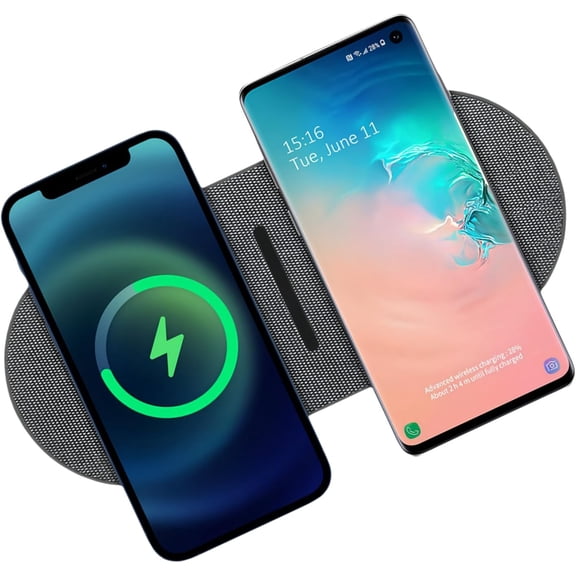Dual 20W Wireless Charger for Multiple Devices, 40W Fast Charging Pad/Mat Apple iPhone, AirPods, Samsung Galaxy, Google Pixel