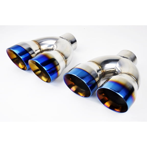 Dual 4.0" Quad Burn Stainless Steel Exhaust Tips for Chevy Corvette C6 05-13