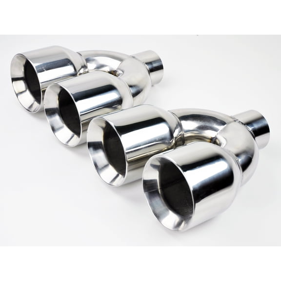 Dual 4.0" Quad Staggered Stainless Steel Exhaust Tips For Dodge Challenger 08-23
