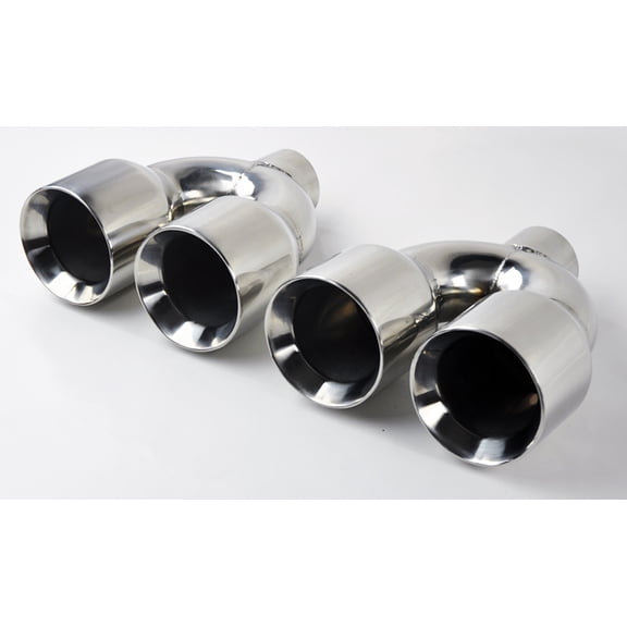 Dual 4.0" Quad Style Stainless Steel Exhaust Tips Fits Dodge Challenger 08-23