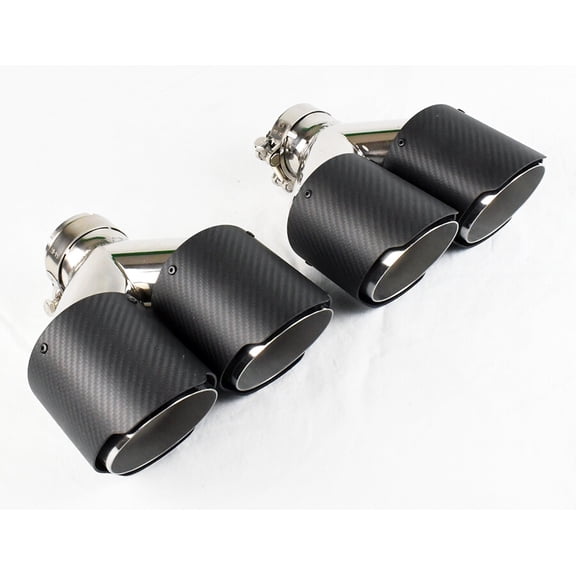 Dual 4" Quad Uniform Carbon Fiber Exhaust Tips Fits Chevy Corvette C6 05-13
