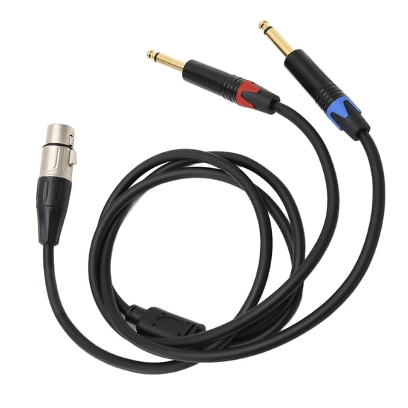 Dual 6.35mm 1/4 Inch TS Male to XLR Female Y Splitter Mic Cable, 6.6ft / 2m Professional Audio Patch Cord
