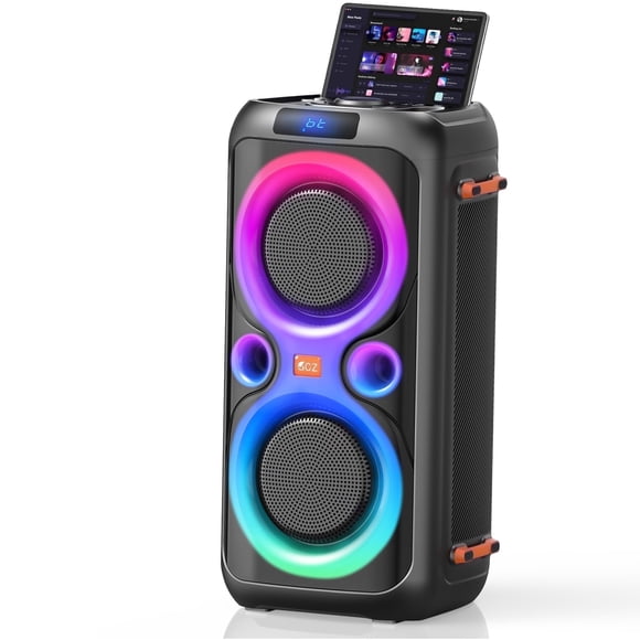 Dual 6.5-inch 160W Bluetooth Speaker, Large Party Speakers with Rich Bass, TWS Mode, Microphone Jack, Support Usb Aux TF for DJ Karaoke Games