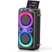 Dual 6.5-inch 160W Bluetooth Speaker, Large Party Speakers with Rich Bass, TWS Mode, Microphone Jack, Support Usb Aux TF for DJ Karaoke Games