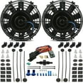 thumbnail image 1 of Dual 7-8 Inch Electric Fans In-Hose Fitting Thermostat Temp Switch Kit, 1 of 8