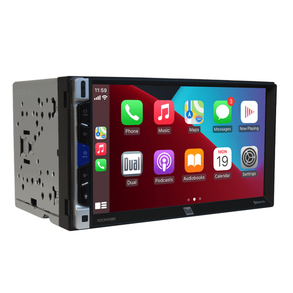 Dual 7 Inch Touchscreen Car Stereo Receiver with Apple CarPlay Android Auto Double DIN Bluetooth USB