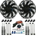 thumbnail image 1 of Dual 9 Inch 90w Electric Fans Adjustable Thermostat Controller Switch Kit, 1 of 8