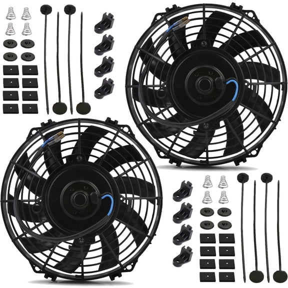 Dual 9 Inch 90w Reversible Engine Transmission Oil Cooler Electric Fans