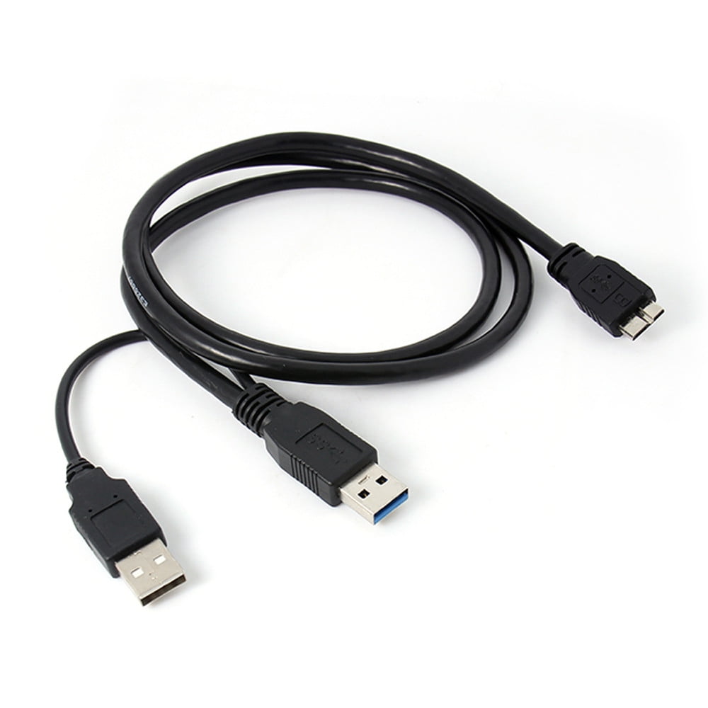 Dual A To Micro B USB 3.0 Y Cable Move Hard Disk Cable - Walmart.com