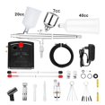 DualAction Airbrush Compressor Kit 7cc/20cc/40cc Three Cups Detachable