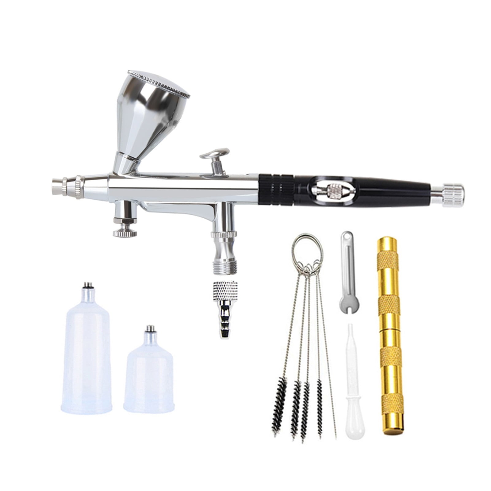 Dual Action Airbrush Gun 20 40CC 0.3MM Spary Pen Clean Kit Hose Black Red Blue Color ,Versatile applications