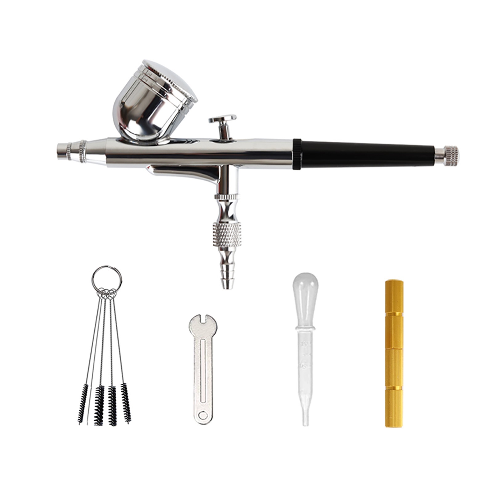 Dual Action Airbrush Spray Gun Button Type Compressor Compatible Air