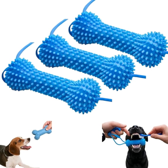 Dual-Action Canine Dental Prop, Bite and Brush Dental Toy for Dogs, Dog Dent𝐚𝐥 Chew Toy for Easier Teeth Brushing, for Daily Home Use, for Small Medium Large Dogs (3pcs)
