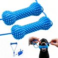 thumbnail image 1 of Dual-Action Canine Dental Prop, Dog Chew Toy with Rope, Durable Rubber Bone Toy for Teeth Cleaning & Tug of War, Suitable for Small Medium Large Dogs (2pcs), 1 of 10