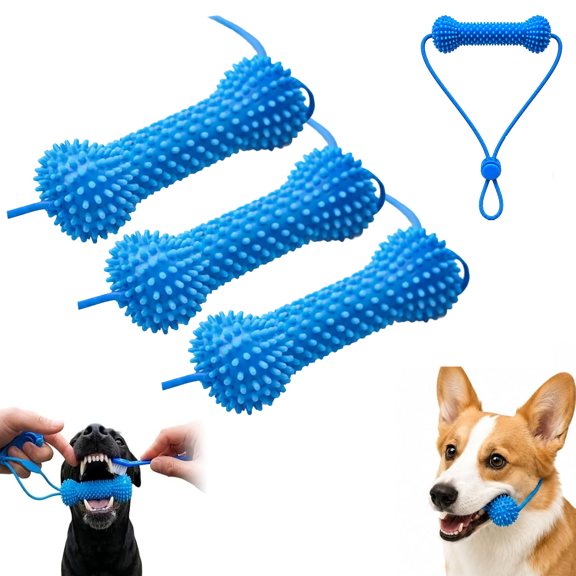 Dual-Action Canine Dental Prop, Dog Teeth Cleaning Chews Toy with Mouth Opener for Small, Medium and Large Dogs