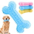 thumbnail image 1 of Dual Action Dog Chew Toy Teeth Cleaning Prop Oral Care Rubber Bone for Small Medium Large Dogs 5.7 x 2.8 Inches, 1 of 8