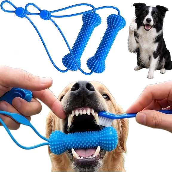 Dual-Action Dog Dental Chew, Reusable Teeth Cleaning Tool for Small Medium Large Dogs