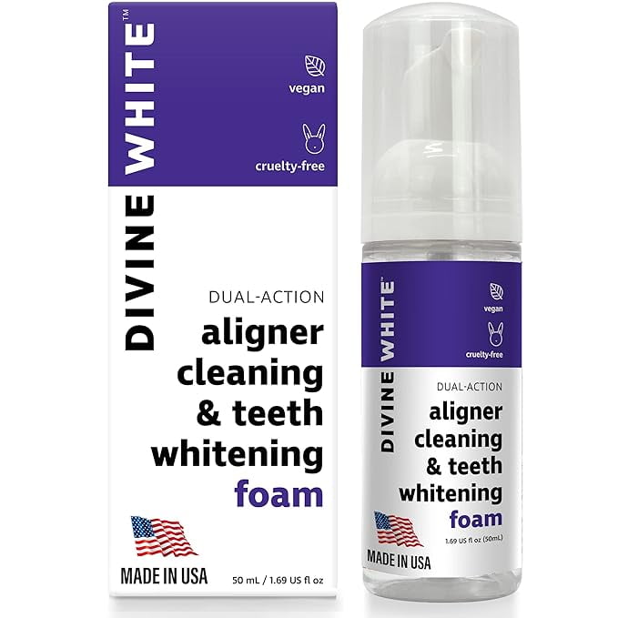 DualAction Stain Removal Aligner/retainer Cleaner and Teeth Whitening Foam Hydrogen Peroxide