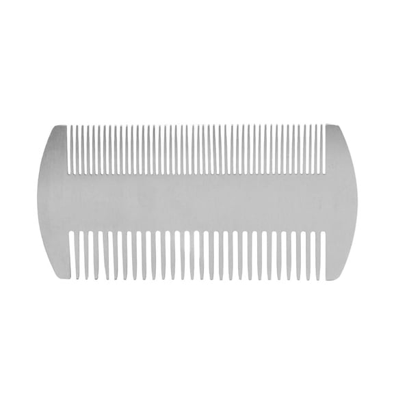 Dual Action Stainless Steel Edc Credit Card Size Comb Wallet Comb Pocket Comb Anti-Static Hair Comb Beard Mustache Comb For Man stainless steel Silver,1 x beard comb