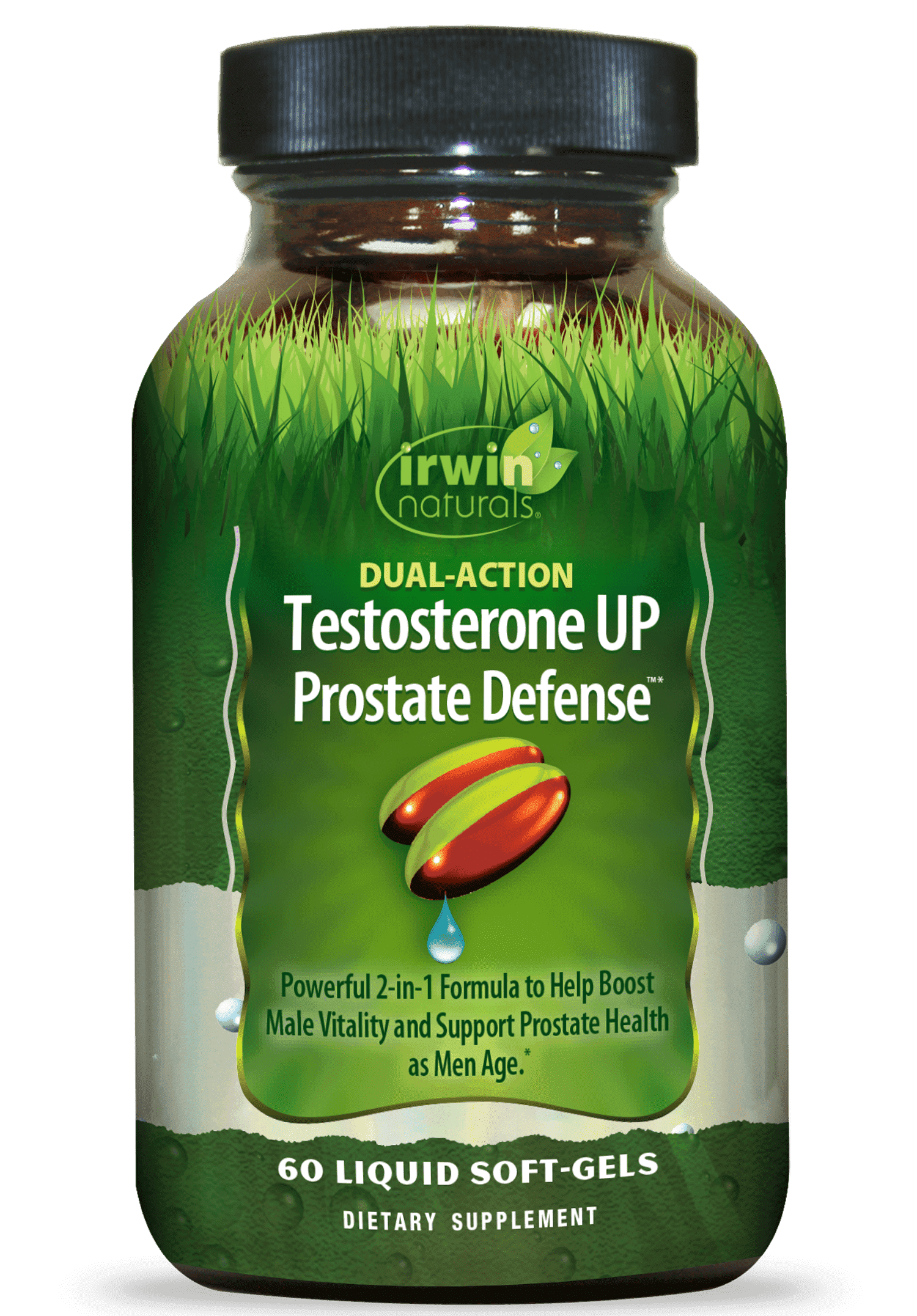 Irwin Naturals Dual-Action Testosterone UP Prostate Defense 60 Liquid Soft-Gels