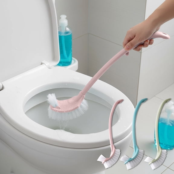 Dual Action Toilet Bowl Brush Set with Rubber Scrubber and Slit Bristles, Deep Corner Hygiene Tool for Bathroom Commode, Modern Manual Washing Accessory with Storage Base, 1 Piece Set, By UKHCCC