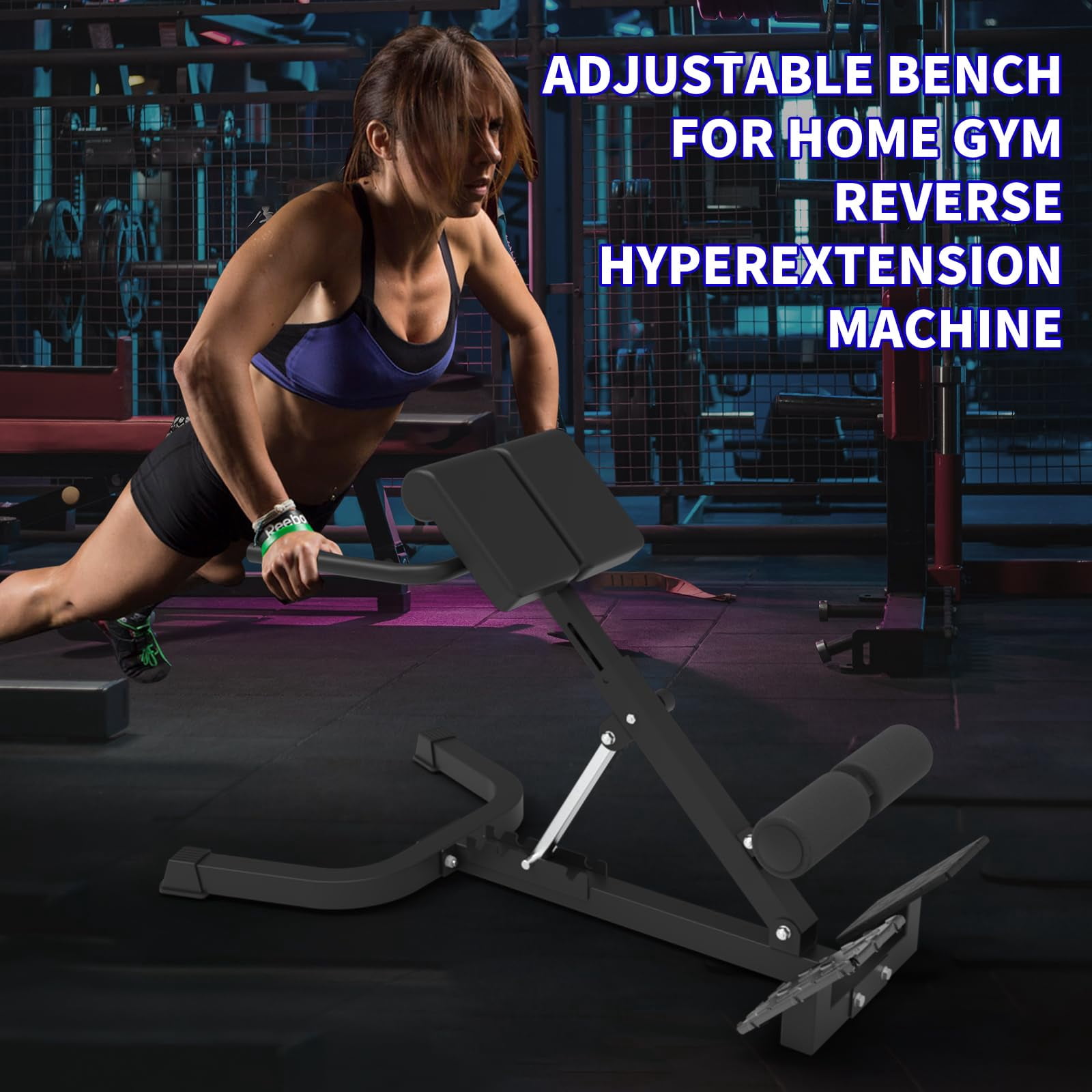 Dual Adjustable Roman Chair Back Extension Bench for Home Gym, 330lbs ...