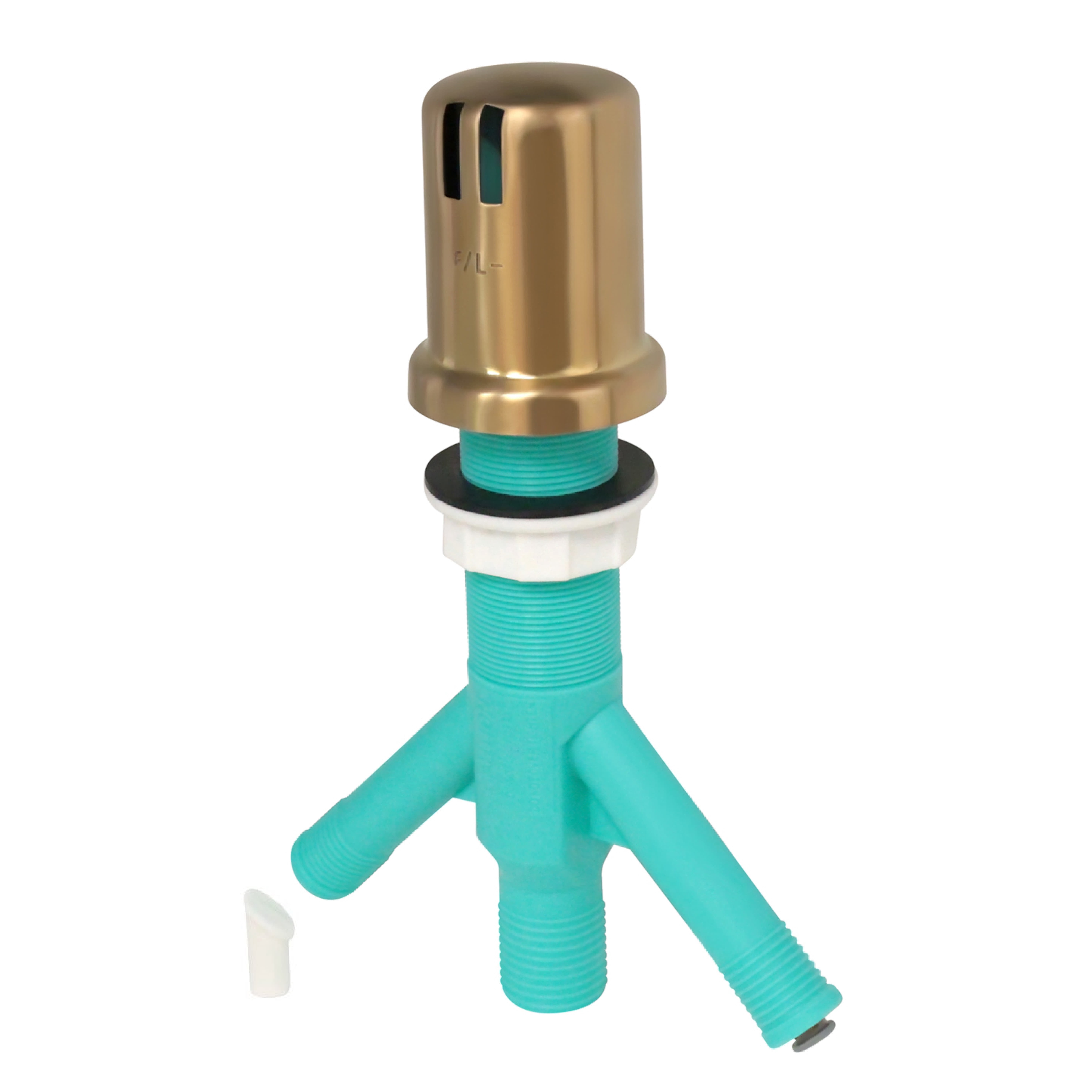 Amerigap AG200-007 Dual Air Gap For Dishwasher & Tankless RO Filter - Extra Long Thread, Meets Plumbing Code | Prevents Backflow, UPC Listed