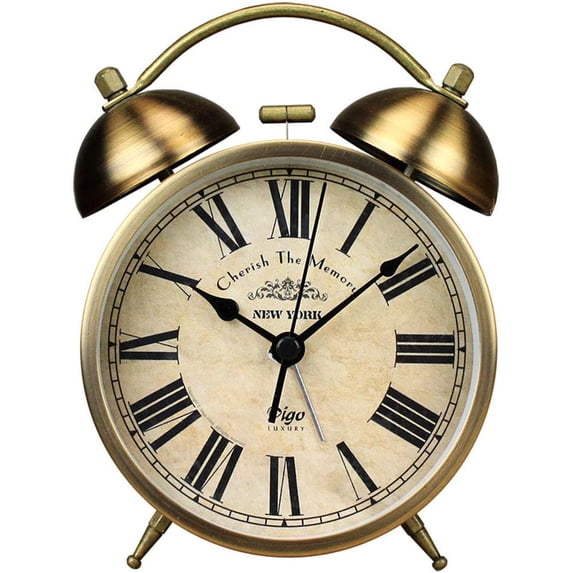 Dual Alarm Clock,4-Inch Twin Bell Alarm Clock, Table Desk Alarm Clock Battery Operated with Backlight Loud for Heavy Sleepers Bedroom