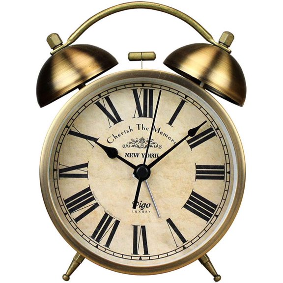 Dual Alarm Clock，4-Inch Twin Bell Alarm Clock, Table Desk Alarm Clock Battery Operated with Backlight Loud for Heavy Sleepers Bedroom