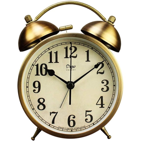 Dual Alarm Clock,4-Inch Twin Bell Alarm Clock, Table Desk Alarm Clock Battery Operated with Backlight Loud for Heavy Sleepers Bedroom